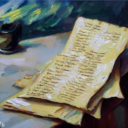 A list on a table, van Gogh